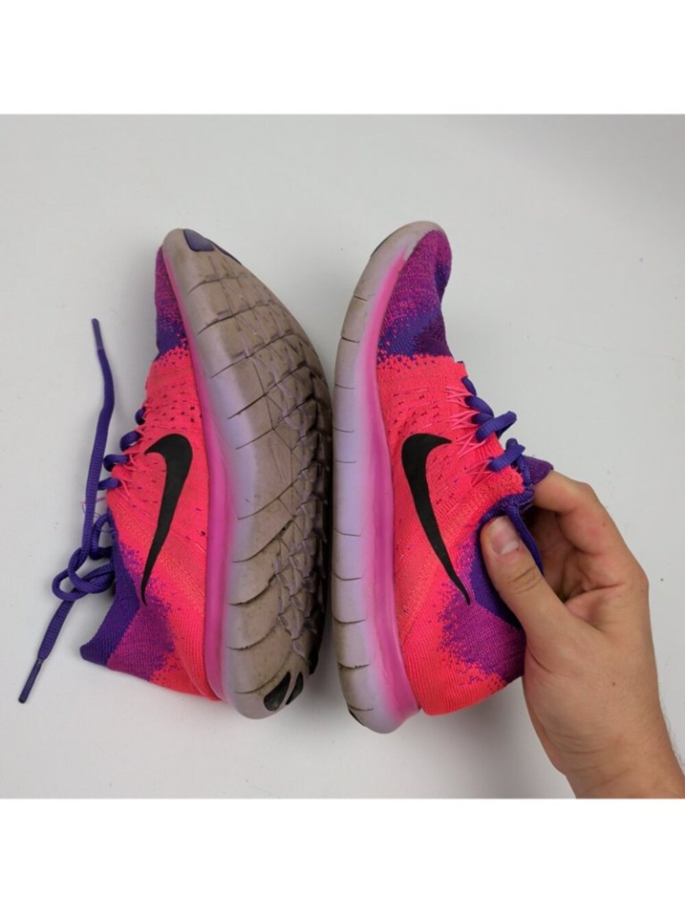 Nike Free RN Flyknit 2017 Shoes Womens Size 7.5 Purple Pink Sneakers 880844-600 - Picture 12 of 12